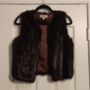 Philosophy faux fur vest.  Size S. Dark Eggplant.